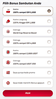 Pilihan bonus sambutan LongFu88